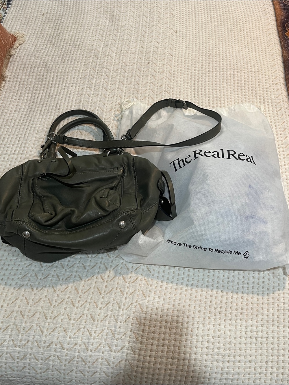 Marc Jacobs Olive Green Leather Shoulder Satchel - Picture 8 of 12
